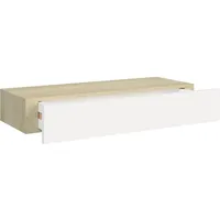 vidaXL Wandregal 60 x 23,5 x 10 cm Eichen-Optik und Weiß