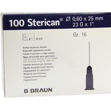 B. Braun Sterican Kanülen Luer-Lok 0,60x25mm Größe 1 6 blau