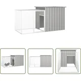 The Living Store - Kaninchenkäfig Grau 200x91x100 Cm Verzinkter Stahl - Kaninchenkäfig - Kaninchendrahtzaun - Kaninchenstall - Kleintierheim - Tiergehege