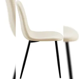 CLP 4er Set Esszimmerstuhl Baxter Samt I Gesteppter Küchenstuhl I Polsterstuhl Mit Metall-Gestell