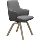 Polsterstuhl STRESSLESS "Laurel", grau (dunkelgrau dinamica, walnuss), B:58cm H:92cm T:59cm, Microfaser DINAMICA (88% Polyester, 12% Polyurethan), Stühle, Polsterstuhl, Low Back mit Armlehne, Größe L, mit schräggestellten Beinen in Walnuss