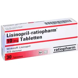 Lisinopril-ratiopharm 10 mg Tabletten 30 St