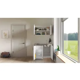 Flex-Well Miniküche »Morena«, mit E-Geräten, Gesamtbreite: 100 cm, grau
