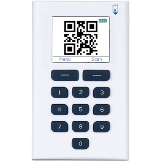 HeiTrade Digipass 882 QR Chip-TAN-Generator, Foto, für Online-Banking | Nur für Sparkasse, BW-Bank, und DKB (DKB nur mit der kostenpflichtigen Girocard), Weiß/Blau