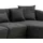 Livora Ecksofa Polyester 2-Sitzer Dunkelgrau