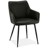 Furnhouse Esszimmerstuhl 2er-Set Maria ¦ schwarz ¦ Maße (cm): B: 56 H: 81