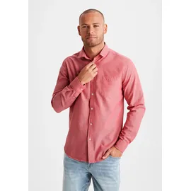 H.I.S. Langarmhemd H.I.S, Herren, Gr. S (37/38), N-Gr, rot, Web, Obermaterial: 100% Baumwolle, unifarben, regular fit, Rundhals, Manschette, Hemden, mit Kentkragen, Oxford-Qualität aus reiner Baumwolle