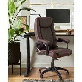Beliani Chefsessel Kunstleder Dunkelbraun