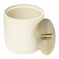 5five simply smart Wattepads Behälter Duo, Aufbewahrungsdose, Polyresin, Beige,