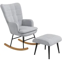 Homcom Schaukelstuhl mit Hocker Polyester, Schaumstoff