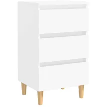 vidaXL Nachttisch mit Massivholz-Beinen 40 x 35 x 69 cm Weiß