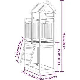 vidaXL Spielturm Braun 52,5 x 110,5 x 215 cm Kiefer
