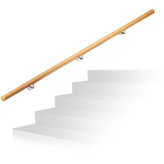 Relaxdays Handlauf Holz 200 cm Buche