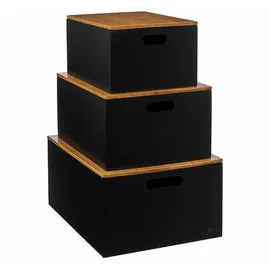 5five simply smart Aufbewahrungsboxen-Set Bava 3-tlg. schwarz