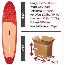 Aqua Marina SUP Set Monster 365 x 76 x 15 cm türkis