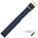 MARBURGER Uhrenarmband 18mm Textil Stoff Perlongeflecht Blau blau