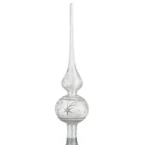 Navidacio Weihnachtsbaumspitze Groß 35cm in Ice Weiss Silber Komet Baumspitze Spitze Tannenbaumspitze Christbaumspitze Weihnachtsbaum Christbaum Tannenbaum Christmas Tree Top