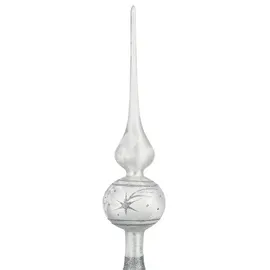 Navidacio Weihnachtsbaumspitze Groß 35cm in Ice Weiss Silber Komet Baumspitze Spitze Tannenbaumspitze Christbaumspitze Weihnachtsbaum Christbaum Tannenbaum Christmas Tree Top