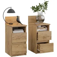 Vichy Vichy, Nachttisch, Nachttisch Monty, Goldkraft Eiche, 25 x