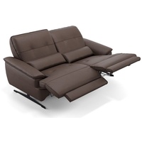 Sofanella 2-Sitzer Leder Perlo, Relaxsofa, Designsofa, Designer Couch, Italienisches Sofa, 2er Sofa braun