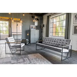 KAWOLA Sessel Arly Samt 63 x 80 x 80 cm Grau