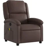 vidaXL Massagesessel Braun Kunstleder 47 x 99,5 x 0 cm Braun mit Fernbedienung