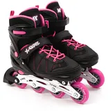 M.Y X-Skate verstellbare rosa Inline-Rollschuhe mit integrierten Einstellern, Kinder-Rollschuhe für Jungen und Mädchen – Größe M