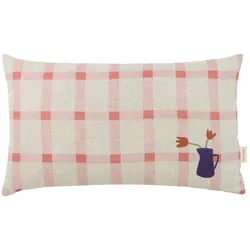 Nobodinoz - Vibes Kissen M, 44 x 25 cm, Tulpen, pink