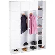 Relaxdays Kleiderschrank, weiß, transparent 145,0 x 36,5 x 198,0 cm
