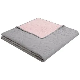 OTTO home Amanda Bettüberwurf 140 x 210 cm Grau/Rosa