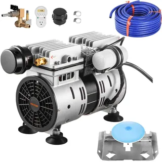 Vevor Teichbelüfter 550W, 5,2CFM für bis zu 1 Acre 15m See Teichbelüftungsset beinhaltet 3/4PS-Kompressor & beschwerte Schläuche & Diffusor Luftkompressor für Sauerstoffzirkulation in tiefem Wasser
