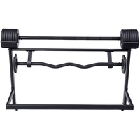 TREXO Einstellbaren Langhanteln Set mit Stand Straight Grip Strap Breaking Bars | Maximale Belastung bis zu 36 kg | Kompakt für Übung Vielseitiges Training Gym