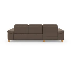 sit&more Ecksofa SIT & MORE "Westham L-Form", braun (chocco), B:275cm H:88cm T:172cm, 100% Polyester, Sofas, Ecksofa, mit Recamiere, mit oder ohne Bettfunktion, Bettkasten, Füße Eiche