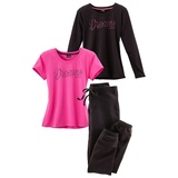 VIVANCE DREAMS Damen Pyjama pink-schwarz Gr.52/54