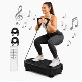 ZMH Vibrationsplatte Trainingsgerät, Angetriebene Vibrationsplattform bis 150/200kg, 200 W, 199 Intensitätsstufen, für Ganzkörpertraining, Fettverbrennung und Muskelaufbau und Formung schwarz