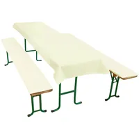 ZOLLNER Auflagenset für Biertischgarnituren 100% Polyester, Beige