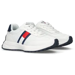 Sneaker, Runners Sneaker, Retro Sneaker, Schnürschuh mit Logoflag, Gr. 36, weiß-blau, , 32244956-36
