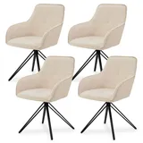 Juskys Esszimmerstuhl drehbar mit Samt Beige
