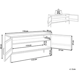 Beliani Aktenschrank, Morley 118 x 60 x 40 cm,