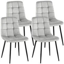 CLP Esszimmerstuhl Antibes Samt grau 4er Set