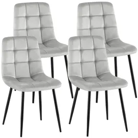 CLP Esszimmerstuhl Antibes Samt grau 4er Set