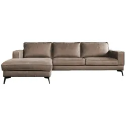 KAWOLA Sofa BLOOM Recamiere links Leder taupe