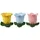 ib laursen Kerzenhalter Blume Keramik Gelb/Blau/Rosa