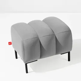 konsimo® Sitzhocker Veloursstoff 60 x 50 x 50 cm Hellgrau
