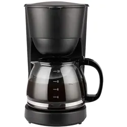 LENTZ Kaffeemaschine 1,5 Liter Kaffeeautomat mit Permanentfilter inkl. Messlöffel schwarz mit Edelstahl-Applikationen