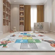KADIMA DESIGN SPIELTEPPICH TRAUN in Grau, als Hüpfspiel, aus Latex, 100 x 150 cm