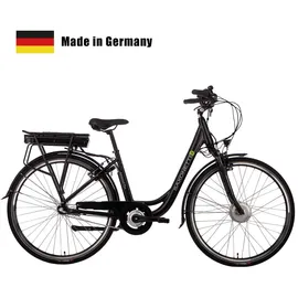 Saxonette Tiefeinsteiger E-Bike, Advanced Plus Elektrofahrrad ,SHIMANO Nabenschaltung, mit integr. Rahmenschloss, Rahmenhöhe 50cm, Schwarz - Schwarz