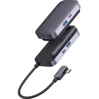 Baseus PadJoy Series USB-C to USB 3.0 + HDMI + USB-C PD + jack 3.5mm (Grey) (USB C), Dockingstation + USB Hub, Grau