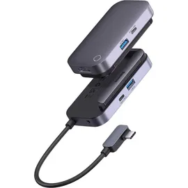 Baseus PadJoy Series USB-C to USB 3.0 + HDMI + USB-C PD + jack 3.5mm (Grey) (USB C), Dockingstation + USB Hub, Grau