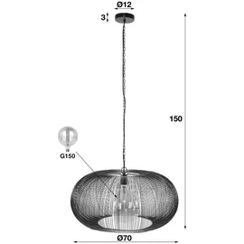 KAWOLA Hängeleuchte CATAVI Hängelampe 1-flammig Metall schwarz